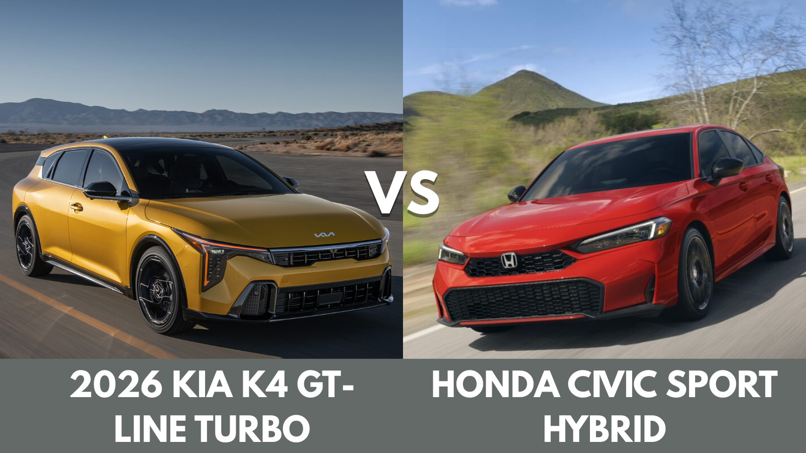 2026 kia k4 gt line turbo vs. honda civic sport hybrid